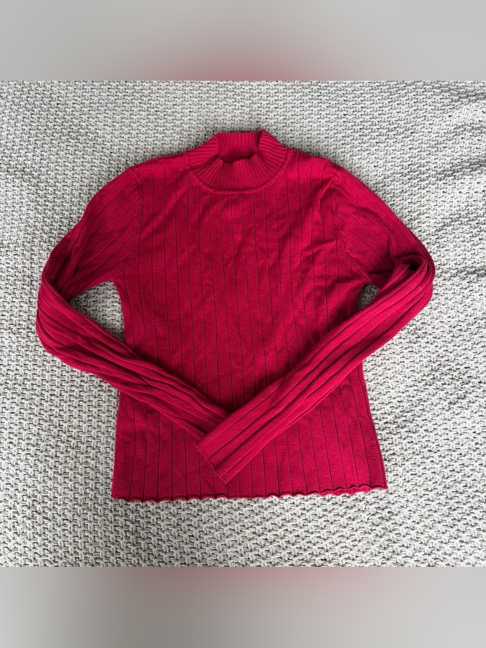 F21 Red Ribbed Sweater